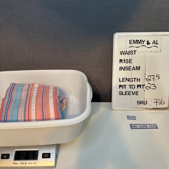 Talbots Classic Casual Button Up Shirt Size XL Sunset Stripe Serape Pink Blue - Picture 11 of 11